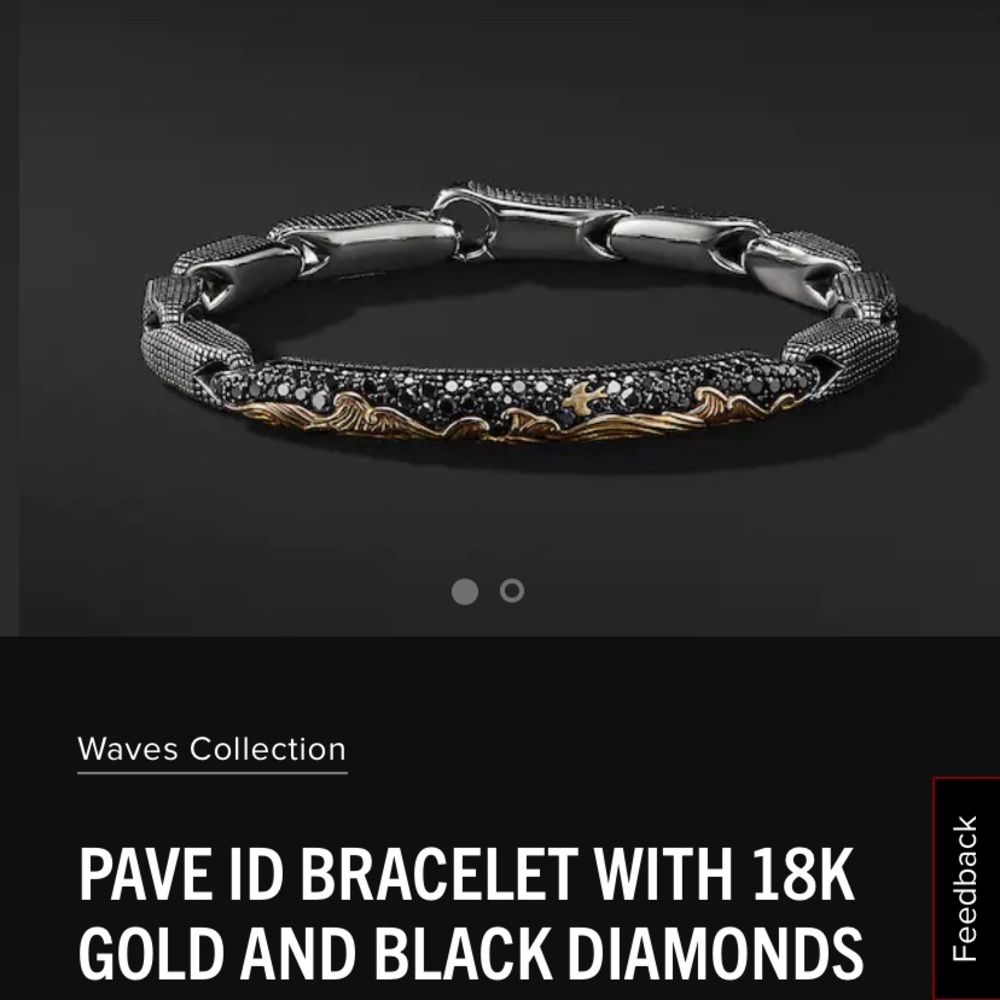 David Yurman Men’s Pave ID Bracelet 18k Gold